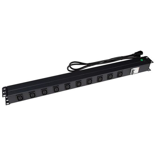 DYNAMIX 10 Outlet Vertical Power Rail (10A IEC C13) w/ 6KA C-Curve Circuit Breaker - Commercial Installations ONLY