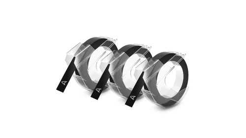 1741670 - Dymo Emb Tape 3pk Blk 9mm x 3m