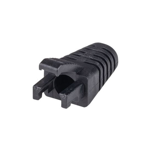 DYNAMIX Black RJ45 Strain Relief Boot Slimline w/ Clip Protector 6.0mm Outside Diameter 20pk