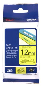 BCL181 - Brother TZe-631 12mm x 8m Schwarz auf Gelb Band