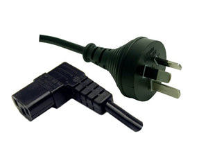 Power Cord - Right Angle 10A/250V IEC (F) to 3 Pin Power (M)