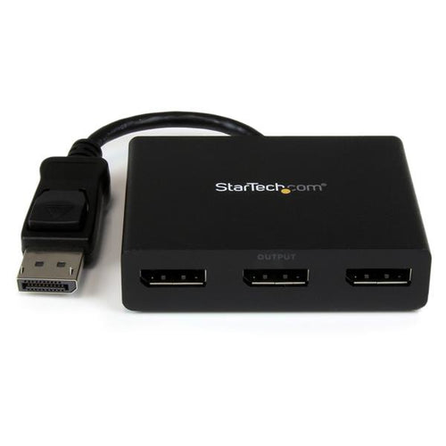 StarTech.com MSTDP123DP StarTech.com MSTDP123DP 3-Port Multi Monitor Adapter DisplayPort 1.2 MST Hub - Dual 4K 30Hz & 1x 1080p - Video Splitter for Extended Desktop Mode on Windows PCs Only - DP to 3x DP Monitors