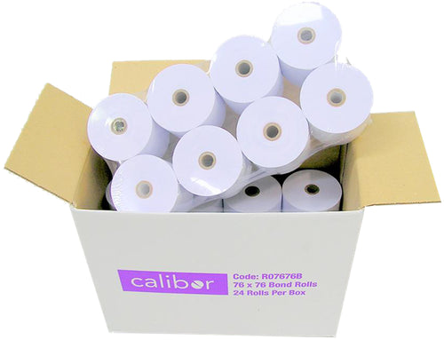 Unspecified RA8124-P1 - Bond Plain Paper Rolls 76x76mm 1-Ply - Box of 24