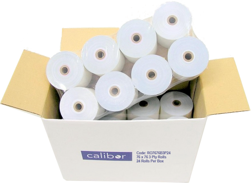 Unspecified RA8124-P3 - Bond Plain Paper Rolls 76x76mm 3-Ply - Box of 24