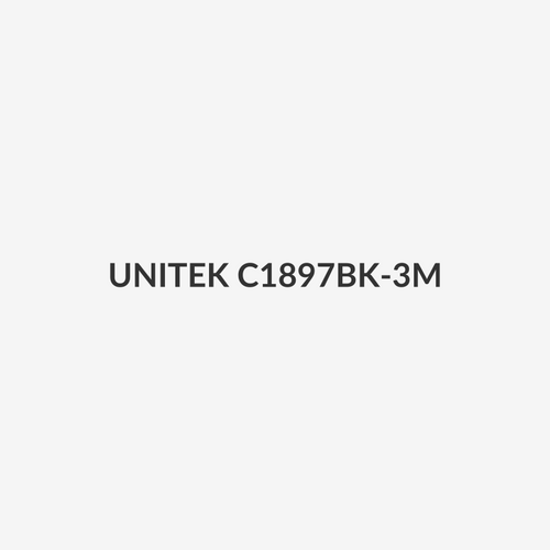 UNITEK C1897BK-3M - CAT 7 Black Flat SSTP 32AWG Patch Lead in PVC Jacket 500MHz Gold-plated Contacts