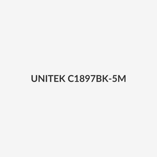 UNITEK C1897BK-5M - 5m CAT 7 Black Flat SSTP 32AWG Patch Lead in PVC Jacket 500MHz Gold-plated Contacts