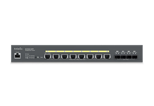 ECS2512FP - EnGenius ECS2512FP Cloud Managed 802.3bt/at/af 240W 8 Port PoE 2.5Gbps Network Switch