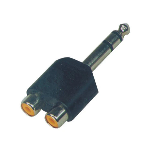 AEON AN7 6.35mm Stereo Male to 2 RCA Female Audio Plug Socket Adapter