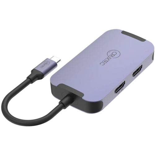 Cruxtec CDK06-SG USB-C to Dual HDMI Display Mini Dock with 100W PD