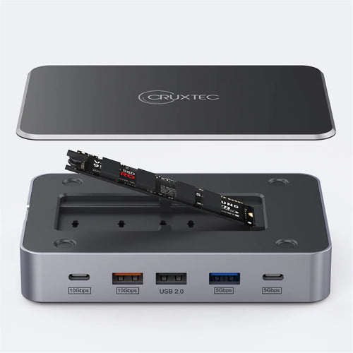 Cruxtec CDK14-SG 14-in-1 USB-C 100W Docking Station with Built-in M.2 Slot support upto 4TB -
