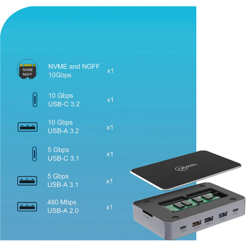Cruxtec CDK14-SG 14-in-1 USB-C 100W Docking Station with Built-in M.2 Slot support upto 4TB -