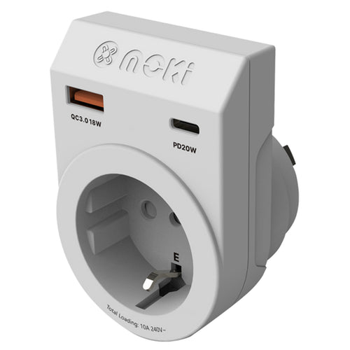 Moki Accessories ACC-MTAIEUP - Moki Reiseadapter Plus Inbound - EU zu AU/NZ + PD20W USB-C & QC 3.0 USB-A