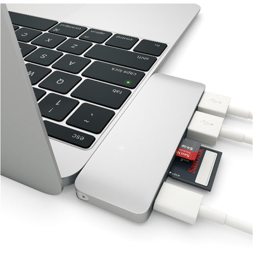 SATECHI USB-C Pass-Through USB Hub with USB-C for Mac & IPad Pro
