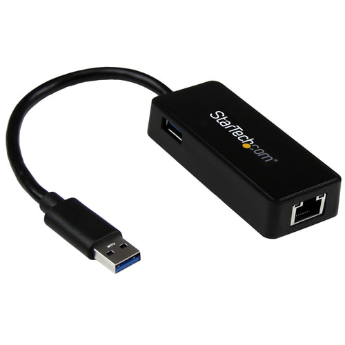 StarTech.com USB31000SPTB USB 3.0 to Gigabit Ethernet Adapter NIC w/ USB Port - Black