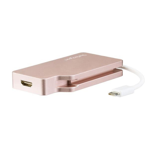 StarTech.com CDPVDHDMDPRG USB-C Multiport Video Adapter with HDMI, VGA, Mini DisplayPort or DVI - USB Type C Monitor Adapter to HDMI 1.4 or mDP 1.2 (4K) - VGA or DVI (1080p) - Rose Gold Aluminum