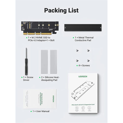 UGREEN UG-30715 PCIe 4.0(16 ) to M.2 NVMe Expansion Card