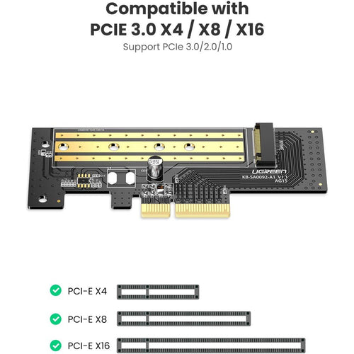 UGREEN UG-70503 M.2 NVME to PCI-E 3.0 X4 Express Card Adapter - Support 2230 2242 2260 2280 M.2 SSD