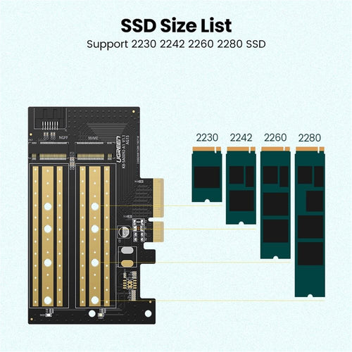 UGREEN UG-70504 M.2 NVME to PCI-E3.0 Express Card with M.2 SATA
