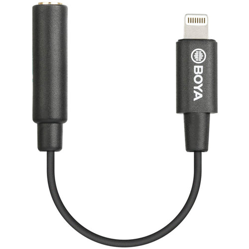 Boya BY-K3 3.5mm Female TRRS to Male Lightning Adapter Cable (6cm)