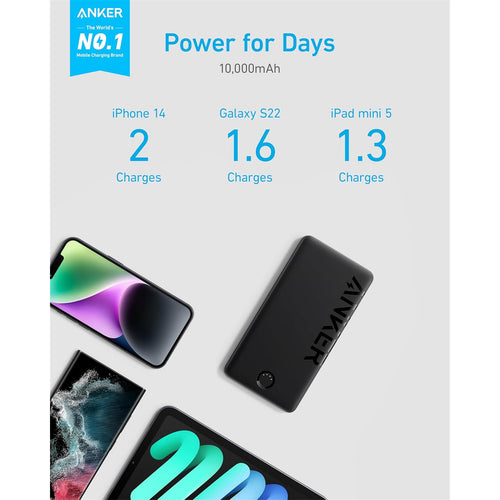 ANKER 323 10000mAh 12W 2-Output Power Bank - Black