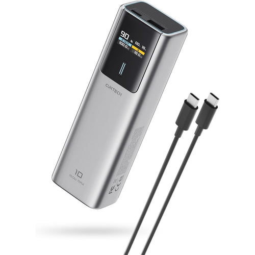 CUKTECH No.10 10000mAh 150W 2-Output Laptop Power Bank with Smartl Display (CCC-Certified) - Grey