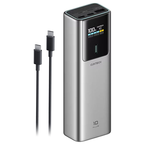 CUKTECH No.10 PLUS 15000mAh 120W 3-Output Laptop Power Bank with Smart Display (CCC-Certified) - Grey