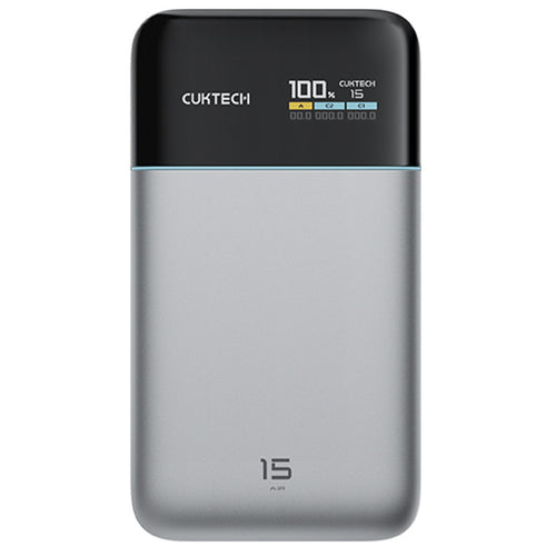 CUKTECH No.15 Air 15000mAh 65W 3-Output Laptop Power Bank with Smart Display (CCC-Certified) - Grey