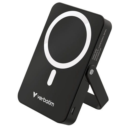 Verbatim 10000mAh 20W 1-Output Magnetic Wireless Charging Power Bank with Stand - Black