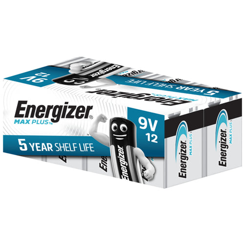 Energizer MAX PLUS 9V Batterien – 12er-Pack – Ideal für Garagentoröffner / Rauchmelder / Alarmanlagen