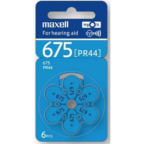 MXZA675 - MAXELL HEARING AID BATTERY ZA675 6 PACK