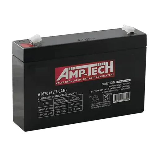 AMP-TECH AT670 6v 7Ah AGM Battery