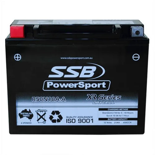 SUPER START R50N18A-A - MOTORCYCLE AND POWERSPORTS BATTERY (Y50N18A-A) AGM 12V 21AH 450CCA SSB HIGH PERFORMANCE
