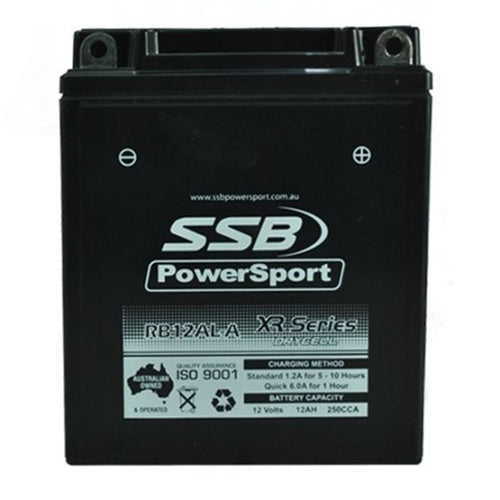 SUPER START MOTORCYCLE AND POWERSPORTS BATTERY (YB12AL-A) AGM 12V 12AH 250CCA BY SSB HIGH PERFORMANCE
