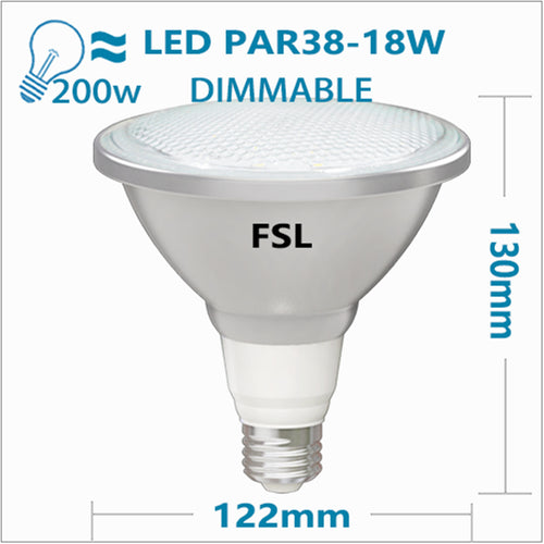 FSL LED Bulb PAR38-18W-E27/ES PAR38 E27 Warm White 3000K, 1400lm, Dimmable IP20&65