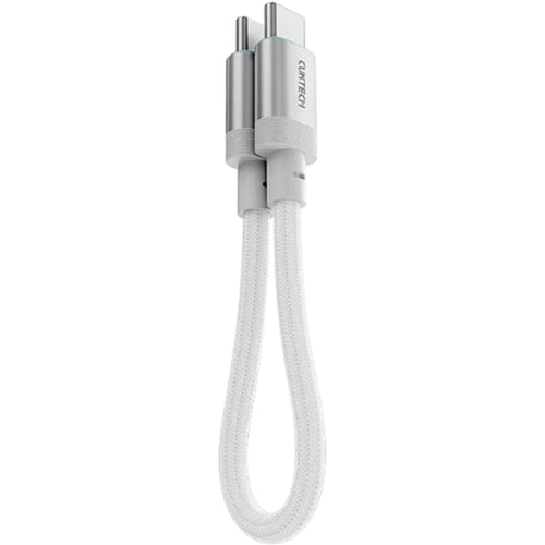 CUKTECH 240W 6A 15cm USB-C to USB-C Magnetic Ports Fast Charging Braided Cable - White -