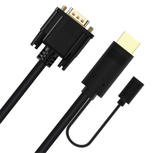 Cruxtec 2m HDMI Male to VGA Male Cable with Micro USB Female ( 1920x1080 )