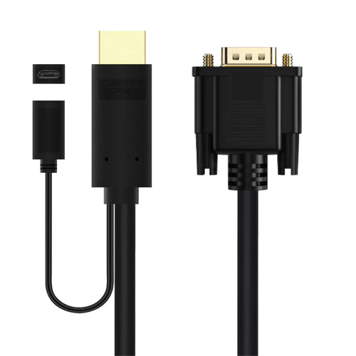 Cruxtec 2m HDMI Male to VGA Male Cable with Micro USB Female ( 1920x1080 )