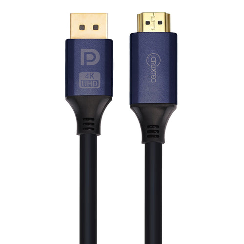 Cruxtec 2m DisplayPort to HDMI Cable 18Gbps - 4K/60Hz