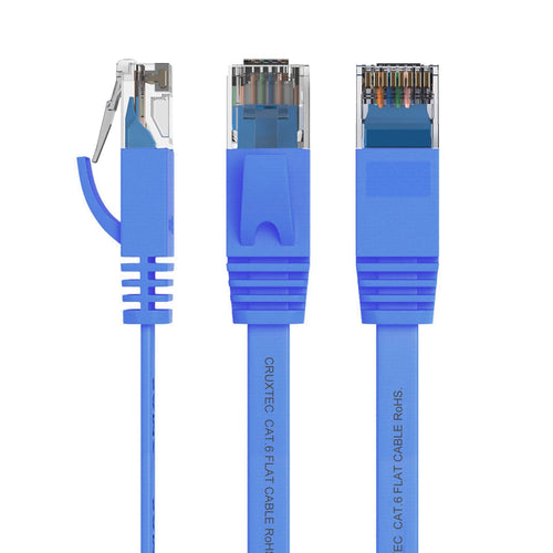Cruxtec Cat6 Flat Ethernet Cable - 30m - Blue
