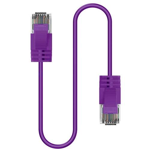 Cruxtec Cat6A Ultra Slim Ethernet Cable - 30cm - Purple