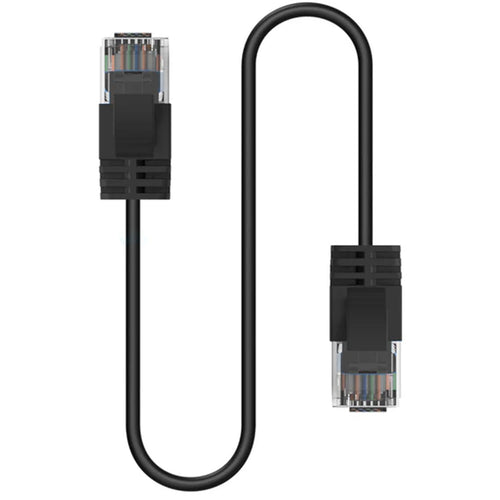 Cruxtec Cat6A Ultra Slim Ethernet Cable - 50cm - Black