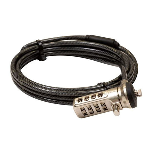 Dynamix LOCK202V2 2m Locking Security Cable for use with Kensington Security Slot. Easy to Install & Use in the Office or On-The-Go. T-bar Lock with Superior Lock Strength & Theft Protection. 4-Digit Number Combo.