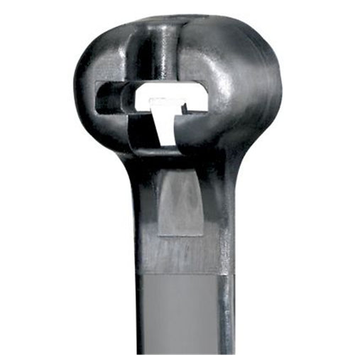 DYNAMIX DYBL1403B - 3.6 x 140mm Black UV Cable Ties Stainless Steel Barb Lock Pack of 100