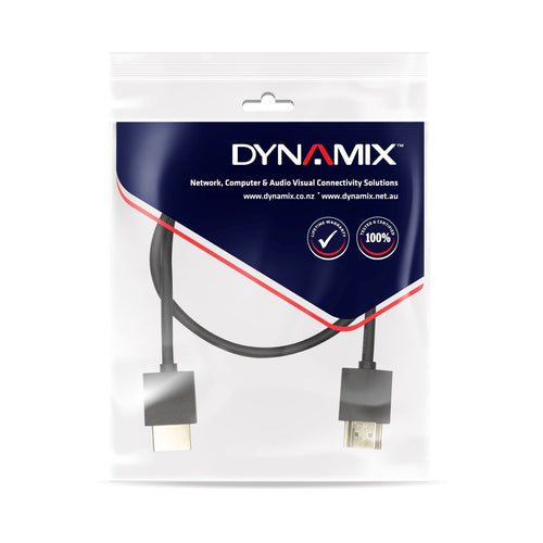 Dynamix C-HDMI2BLK-2 Nano High Speed HDMI Cable - with Ethernet - 2m - Black