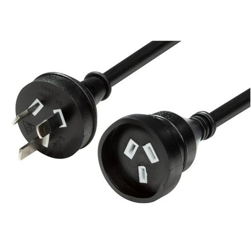 DYNAMIX 10M 240v 10A Standard Duty Power Extension Lead 3 Core 1.0mm Black