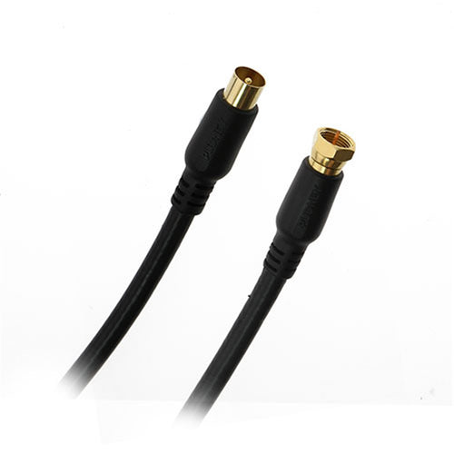 Pudney Home P3002 – Pudney F-Stecker auf Koax-Stecker Antennenkabel RG6, 4 Meter – Schwarz