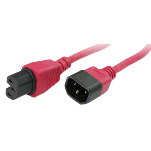 RackPower CM1CH050R 10A C14 auf C15 Kabel – 50cm – Rot