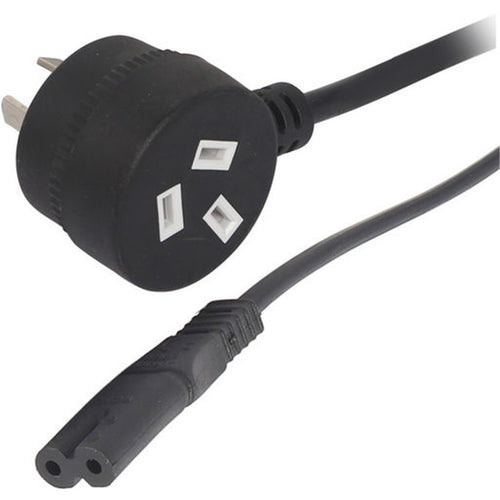 RackPower CM0NF075-PTP - 10A 3 pin Tapon plug to Fig 8 socket on 2m 0.75mm2 Black lead