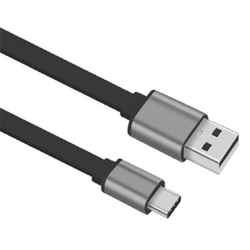 Sansai TPE-7055F Type-C to USB-A Flat Cable, 1.2M - Random Colour Black or White