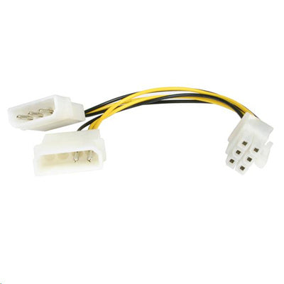 StarTech.com LP4PCIEXADAP 4-Pin to 6-Pin PCIe Power Cable Adapter - 15cm (6")